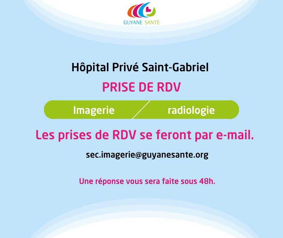 IMPORTANT : prise de rendez-vous auprès du service Imagerie / scanner