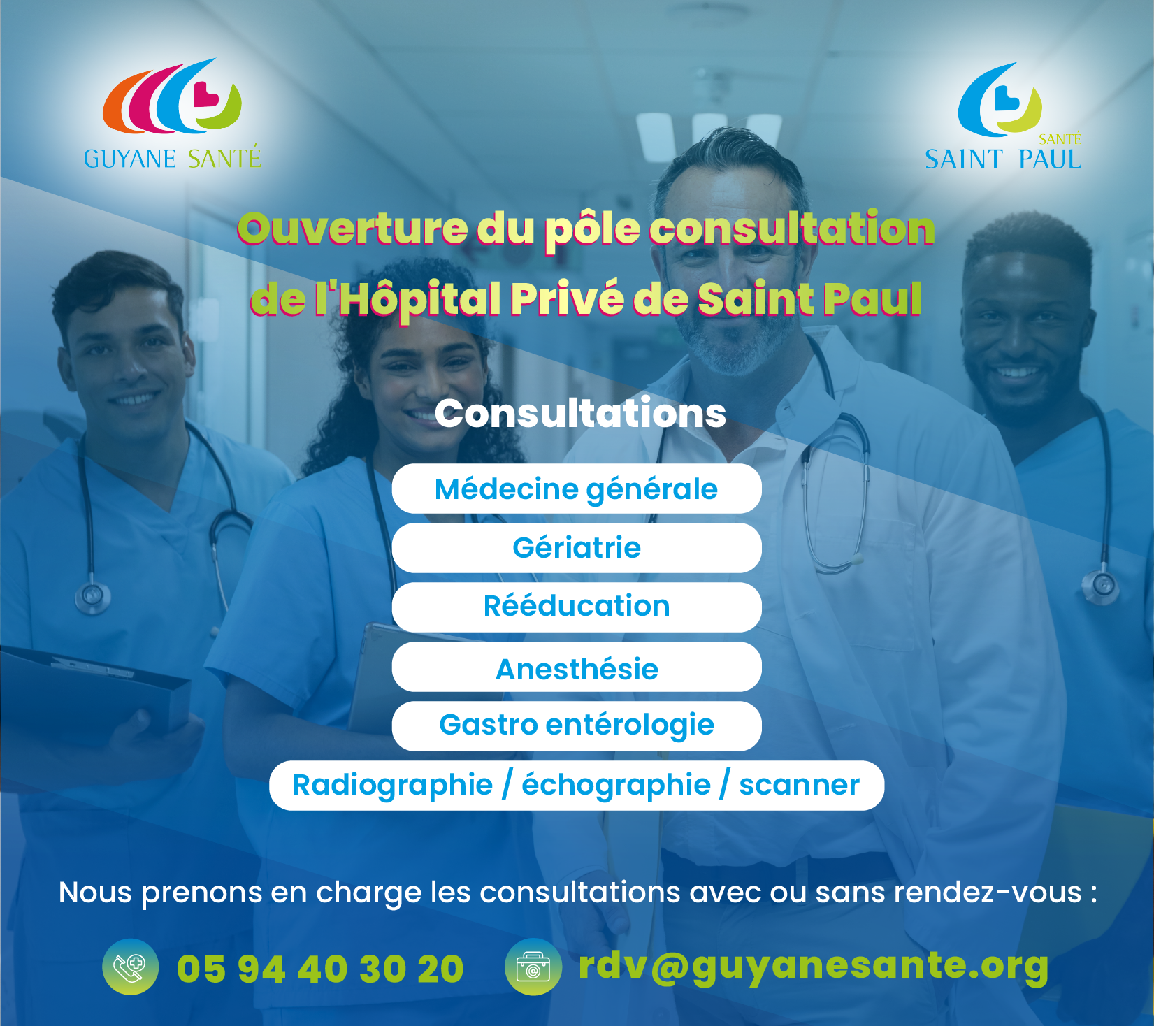 Hôpital Privé de Saint Paul - Ouverture du Pôle Consultation à partir du Mardi 17 Janvier 2023